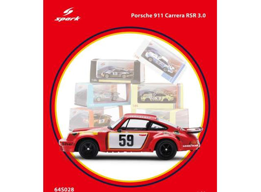 1/64 1975 Porsche 911 Carrera RSR 3.0 #59 T.Schenken /H.Ganley 24H Le Mans - Spark - spa64S028