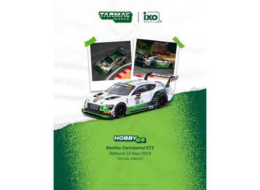 1/64 2019 Bentley Continental GT3 J.Gounon/S.Kane/J.Pepper Bathurst 12 Hour, white/green - Tarmac Models - TC-T64-030-19BA107