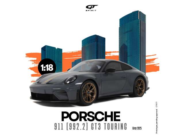 1/18 - 2025 Porsche 911 (992.2) GT3 Touring, grey- GT577 - GT Spirit