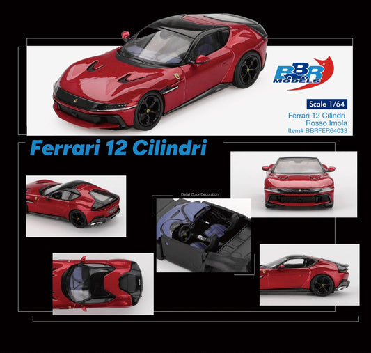 1:64 Ferrari 12 Cilindri Rosso Imola - BBR Models - BBRFER64033