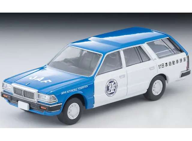 1/64 Nissan Cedric Van V20E Deluxe JAF Service Car, white/blue - Tomica Limited Vintage - TLV-N331b