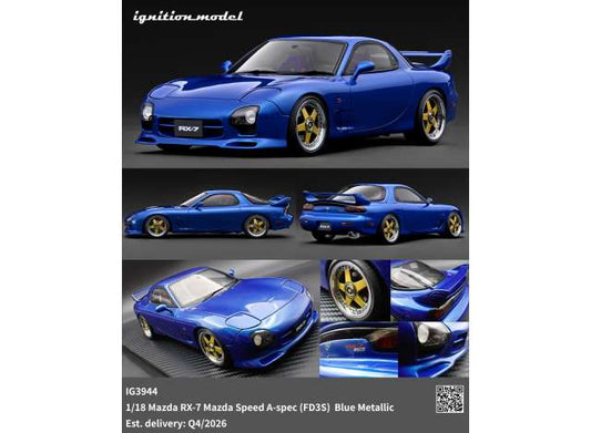 1/18 Mazda RX-7 Mazda Speed A-spec (FD3S), blue metallic - Ignition Models - IG3944
