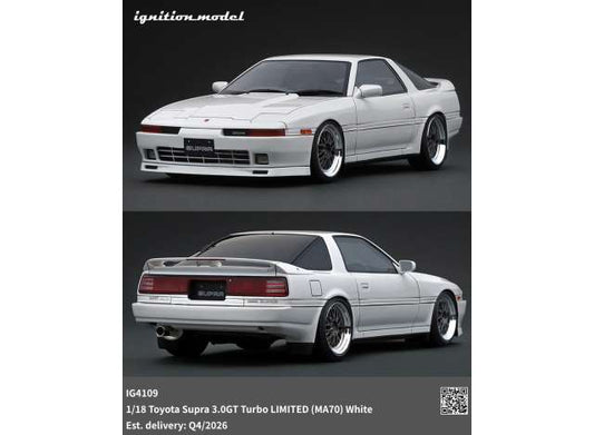 1/18 Toyota Supra 3.0 GT Turbo LIMITED (MA70), white - Ignition Models - IG4109
