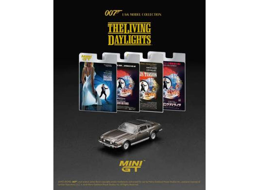 1/64 ASTON MARTIN V8 VANTAGE THE LIVING DAYLIGHTS WEAPONS OFF (RHD) ENGLISH BLISTER PACKAGING - MiniGT - MGT00916-007E