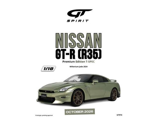 1/18 - 2024 Nissan GT-R (R35) Premium Edition T-Spec, millennium jade - GT Spirit - GT974
