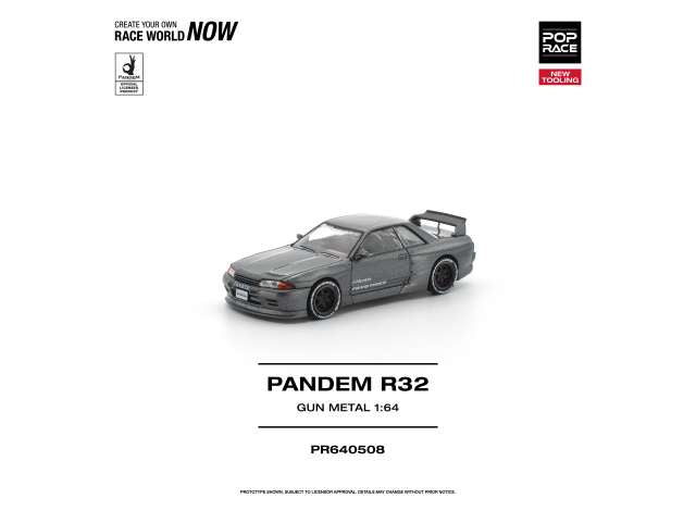 1/64 Pandem R32, gun metal - Pop Race - PR640508
