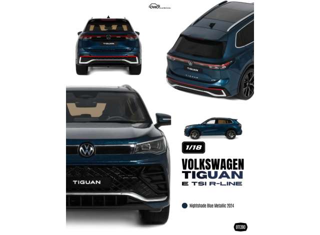 1/18  2024 Volkswagen Tiguan E TSI R-Line Nightshade Blue Metallic - Otto Models  -  OT1390