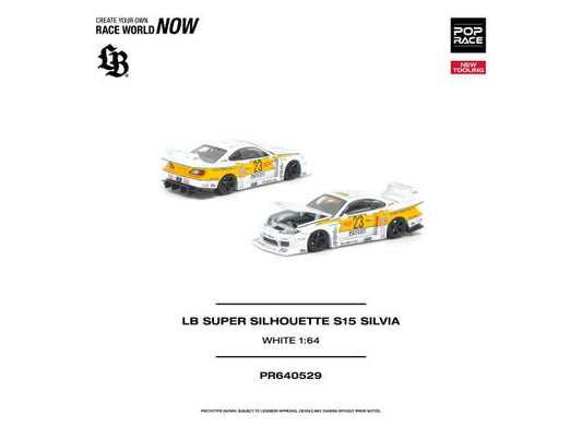 1/64  LB Super Silhouette S15 Silvia, white/yellow - Poprace - PR640529