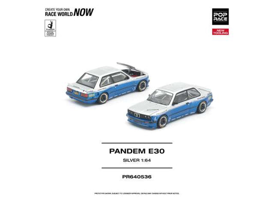 1/64 Pandem E30, silver/blue - Poprace - PR640536