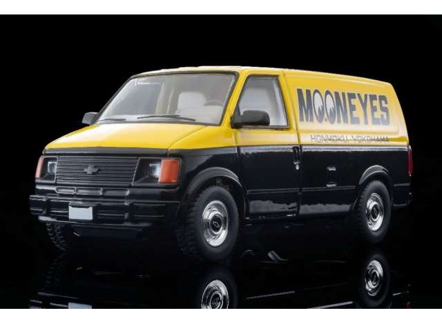 1/64 1994 Chevrolet Astro Van *MOONEYES*, yellow/black - Tomica Limited Vintage - TLV-N344b