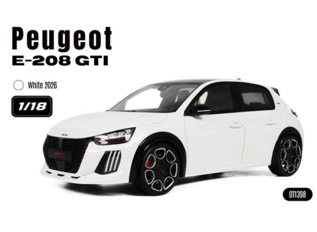 1/18 2026 Peugeot E-208 GTI white - Otto Models  - OT1398