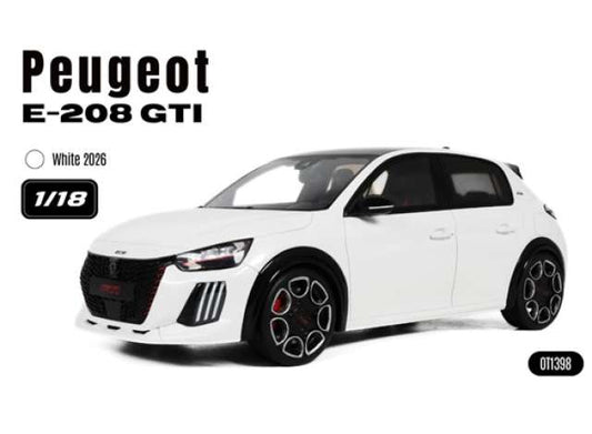 1/18 2026 Peugeot E-208 GTI white - Otto Models  - OT1398