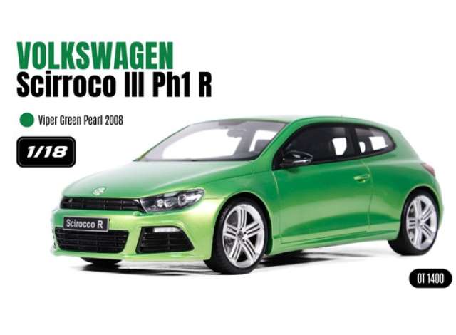 1/18 2008 Volkswagen Scirocco 3 PH.1 R viper green pearl - Otto Models  - OT1400   **Pre Order**