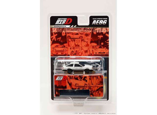 1:64 Toyota Sprinter Trueno (AE86) Initial D Takumi Fujiwara vs Keisuke Takahashi, white - Hobby Japan - HJDMDR001A *** Pre Order***