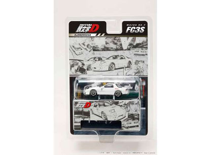 1:64 Mazda RX-7 (FD3DS) RedSuns/Initial D Ryosuke Takahashi vs Takumi Fujiwara, white - Hobby Japan - HJDMDR003A *** Pre Order***