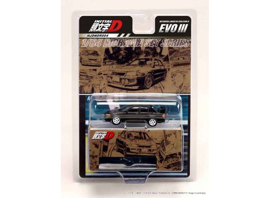 1:64 Mitsubishi Lancer RS Evolution III Initial D Kyoichi Sudo vs Ryosuke Takahashi, black - Hobby Japan - HJDMDR004 *** Pre Order***