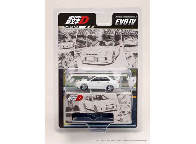 1:64 Mitsubishi Lancer RS Evolution IV Initial D Seiji Iwaki vs Takumi Fujiwara, white - Hobby Japan - HJDMDR005 *** Pre Order***