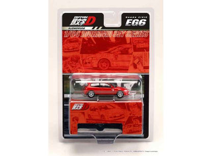 1:64 Honda Civic (EG6) Myogi Night Kids Initial D Shingo Shoji vs Takumi Fujiwara, red - Hobby Japan - HJDMDR006  *** Pre Order***
