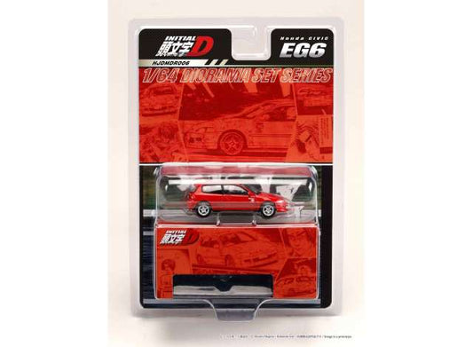 1:64 Honda Civic (EG6) Myogi Night Kids Initial D Shingo Shoji vs Takumi Fujiwara, red - Hobby Japan - HJDMDR006  *** Pre Order***