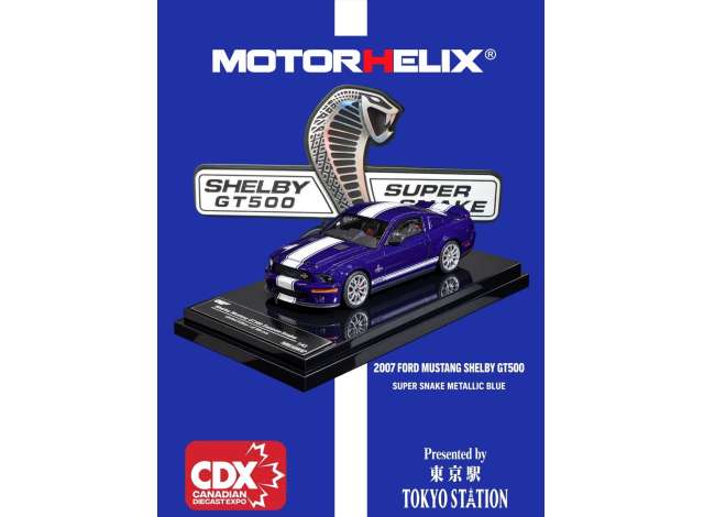 1/64  2007 Ford Mustang Shelby GT500 Super Snake, metallic blue - Exclusive Event Edition Canadian Diecast Expo - Motorhelix -  1251006E  ***coming soon***