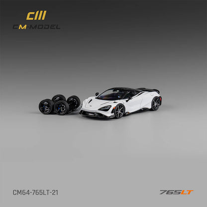 1/64 - McLaren 765LT White with carbon hood CM64- 765LT-21