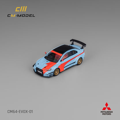 1:64 Misubishi Lancer EvoX Varis Widebody Orange & Blue -  CM Models - CM64-EVOX-01