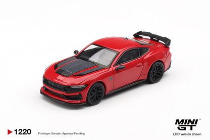 1/64 FORD MUSTANG DARK HORSE RACE RED (RHD) - Mini GT - MGT01220