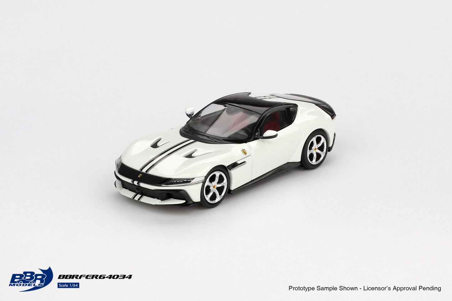 1:64 FERRARI 12 CILINDRI BIANCO AVUS - BBR Models - BBRFER64034