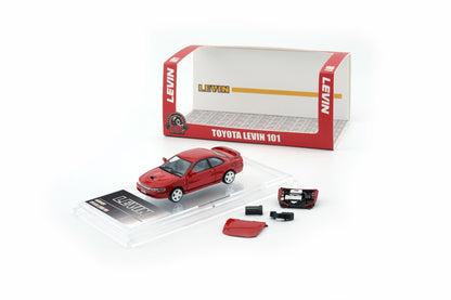 1/64 Toyota Levin 101 -RED (RHD) (Turbo Bonnet + Engine) + NA Engine Cover , SIDESKIRT -HKTCS25- BM Creations - 64B0491
