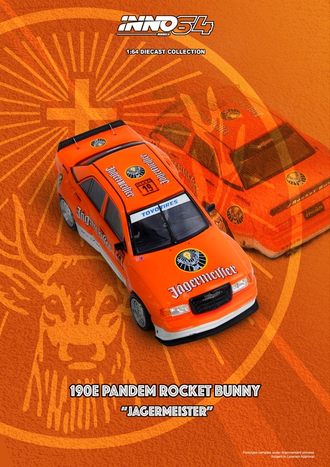 1/64 PANDEM ROCKET BUNNY 190E JAGERMEISTER - Inno64 - IN64-190EP-JGMT