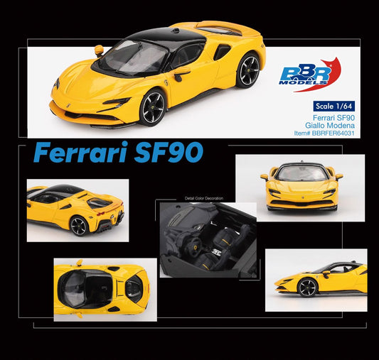 1:64 FERRARI SF90 GIALLO MODENA - BBR Models - BBRFER64031