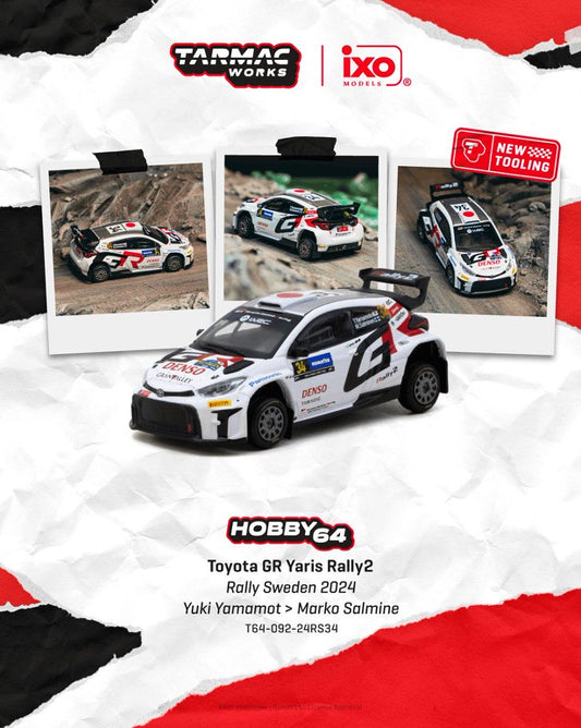 1/64 Toyota GR Yaris Rally2 Rally Sweden 2024 Yuki Yamamoto / Marko Salminen - Tarmac Works - T64-092-24RS34