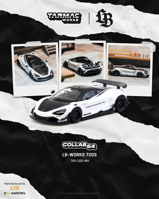 1/64 LB-WORKS 720S White - Tarmac Models - T64-106-WH