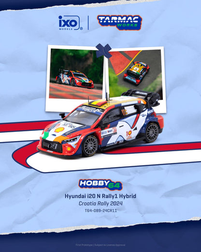 1/64 2024 Hyundai i20 N Rally1 Hybrid Thierry Neuville/Martijn Wydaeghe Croatia Rally - Tarmac Models - TC-T64-089-24CR11