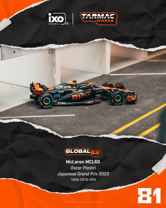 1/64 - McLaren MCL60 Japanese Grand Prix 2023 Oscar Piastri - TARMAC - T64G-F070-OP3