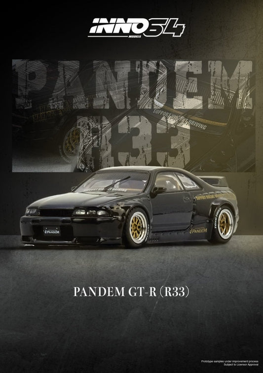 1/64 PANDEM GT-R (BCNR33) Black - Inno64 - IN64-R33P-BLA