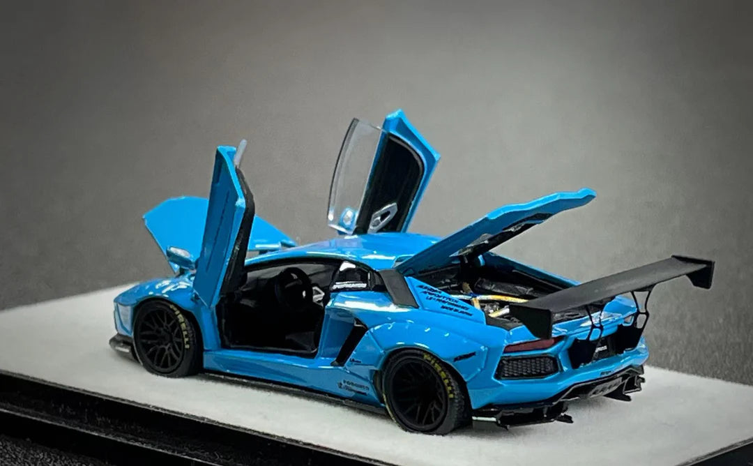 1/64 - LBWK Lamborghini Aventador LP700-4 Blue - PGM - PGM 640413