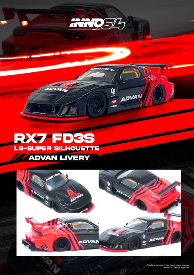 1/64 LBWK MAZDA RX7 (FD3S) LB-SUPER SILHOUETTE "ADVAN LIVERY" - IN64-LBWK-RX7-05