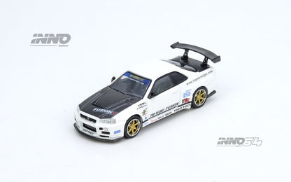 1/64 NISSAN TOP SECRET R34 GT-R White - Inno64 - IN64-R34TS-WHI