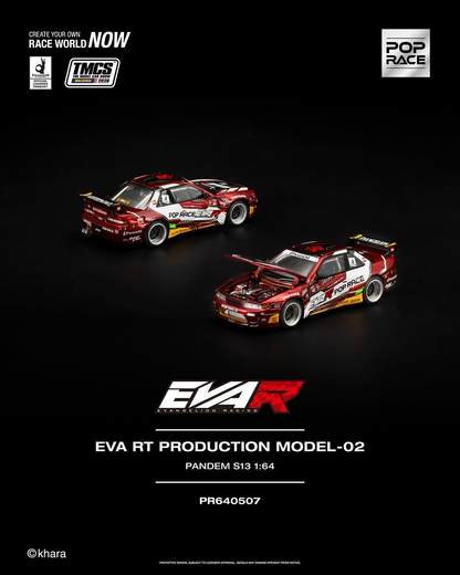 1/64 POP RACE EVA RT PRODUCTION MODEL-02 PANDEM S13 RED PR64-507, *TMCS Event Cars* - Poprace - coming soon.