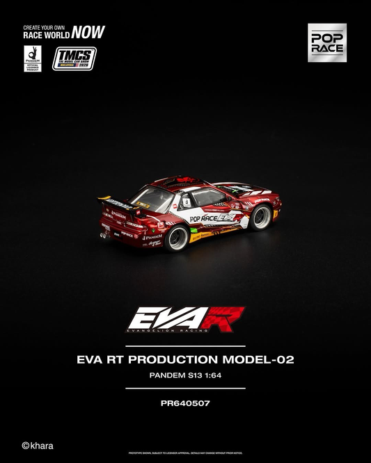 1/64 POP RACE EVA RT PRODUCTION MODEL-02 PANDEM S13 RED PR64-507, *TMCS Event Cars* - Poprace - coming soon.