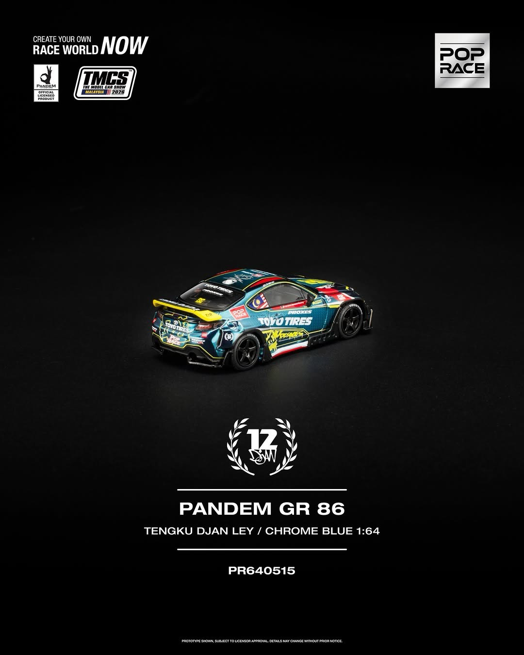 1/64 POP RACE PANDEM GR 86 TENGKU DJAN LEY / CHROME BLUE (PR64-515), *TMCS Event Cars* - Poprace - coming soon.