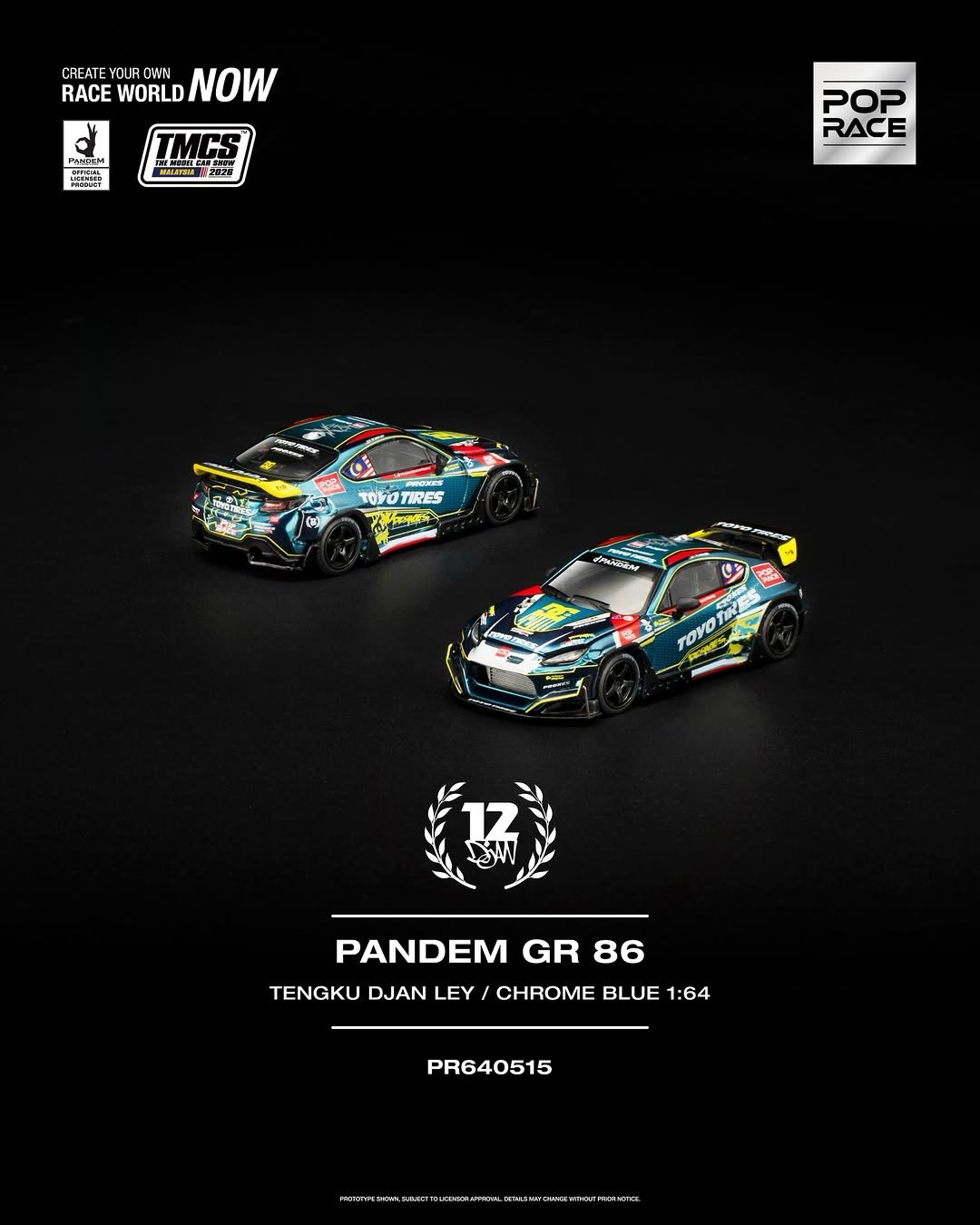 1/64 POP RACE PANDEM GR 86 TENGKU DJAN LEY / CHROME BLUE (PR64-515), *TMCS Event Cars* - Poprace - coming soon.