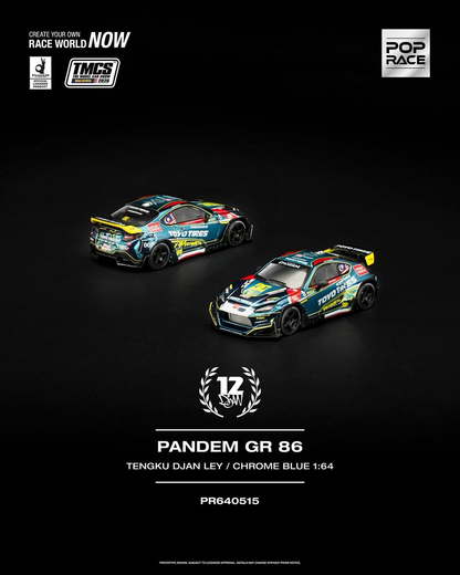 1/64 POP RACE PANDEM GR 86 TENGKU DJAN LEY / CHROME BLUE (PR64-515), *TMCS Event Cars* - Poprace - coming soon.