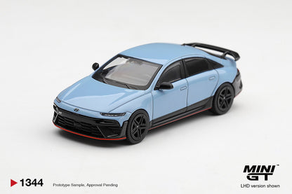 1/64 HYUNDAI IONIQ 6 N PERFORMANCE BLUE PEARL (LHD) (KOREAN EXCLUSIVE) - Mini GT - MGT01344-L