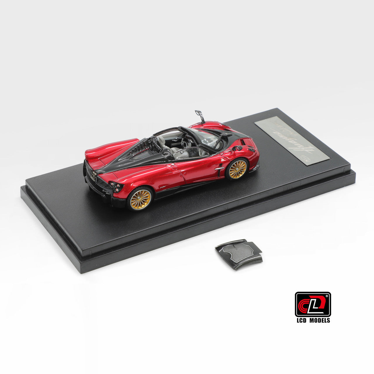 1/64 Pagani Huayra Roadster Red/Black Carbon - LCD Models - LCD64015-RB