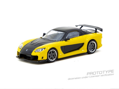 1:64 MAZDA RX-7 VEILSIDE FORTUNE7 YELLOW/BLACK - T64G-075-YE