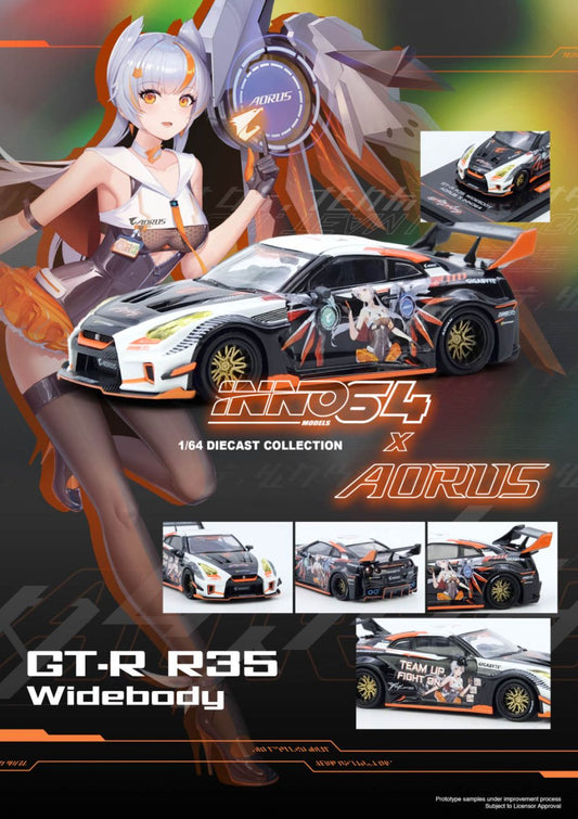1/64 GT-R R35 WIDEBODY AORUS X INNO64 - Inno64 - IN64-R35LB-AORUS