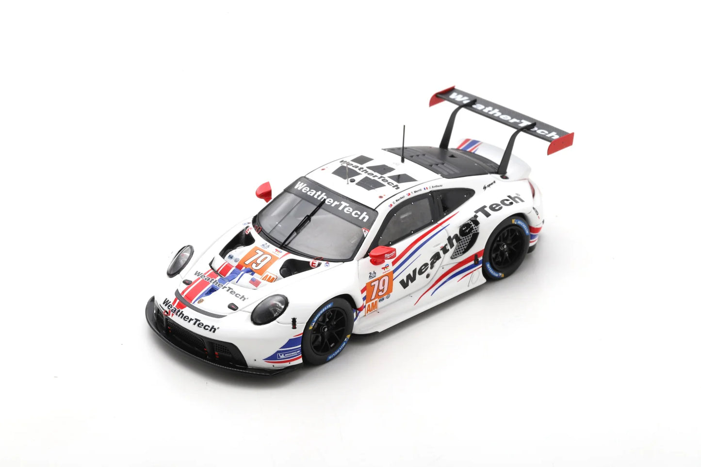 1/64 PORSCHE - 911 991 RSR-19 4.2L TEAM WEATHERTECH RACING N 79 2nd LMGTE AM CLASS 24h LE MANS 2022 COOPER MACNEIL - JULIEN ANDLAUER - THOMAS MERRIL - WHITE- SPARKY SPA Y275