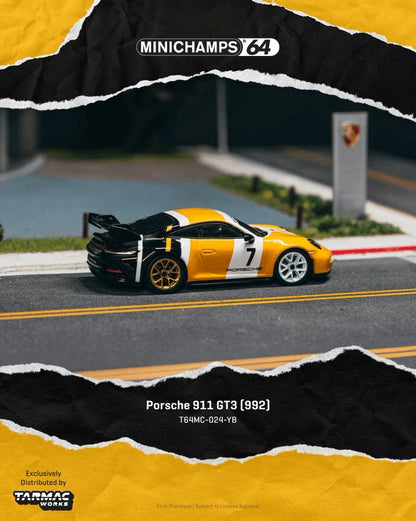 1/64 Porsche 911 GT3 (992) Yellow/Black - Tarmac Models - T64MC-024-YB  ***Pre Order***